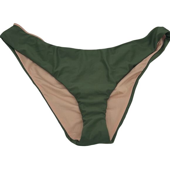 New J. Crew Green Curved Waist Cheeky Bikini Swim Bathing Suit Bottom Size 2X - Picture 1 of 9